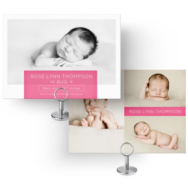 White Collection - Card 1 Birth Announcement