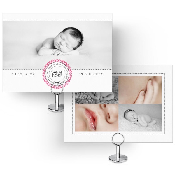 White Collection - Card 1 Birth Announcement