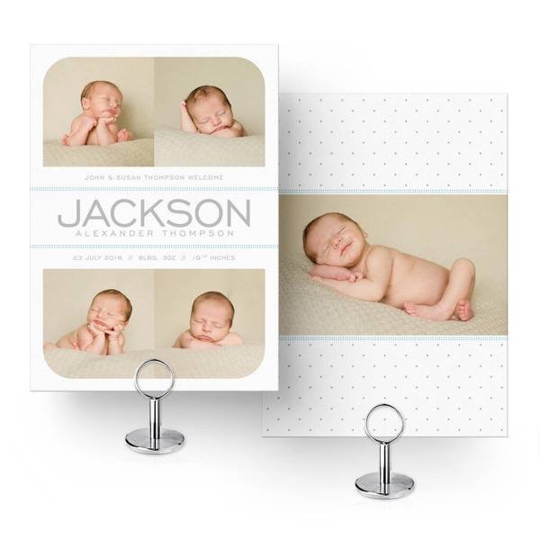 White Collection - Card 3 Birth Announcement