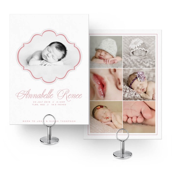 White Collection - Card 4 Birth Announcement