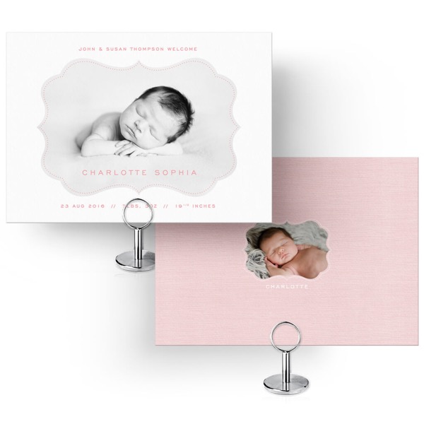 White Collection - Card 7 Birth Announcement