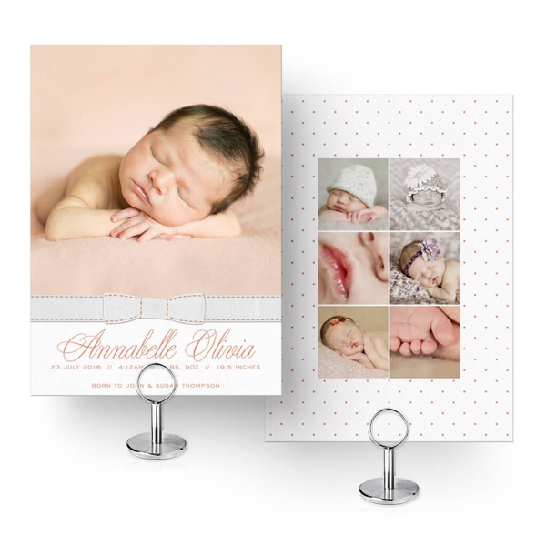 White Collection - Card 9 Birth Announcement