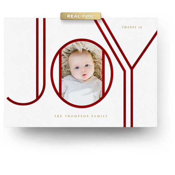 Red Joy Christmas Card