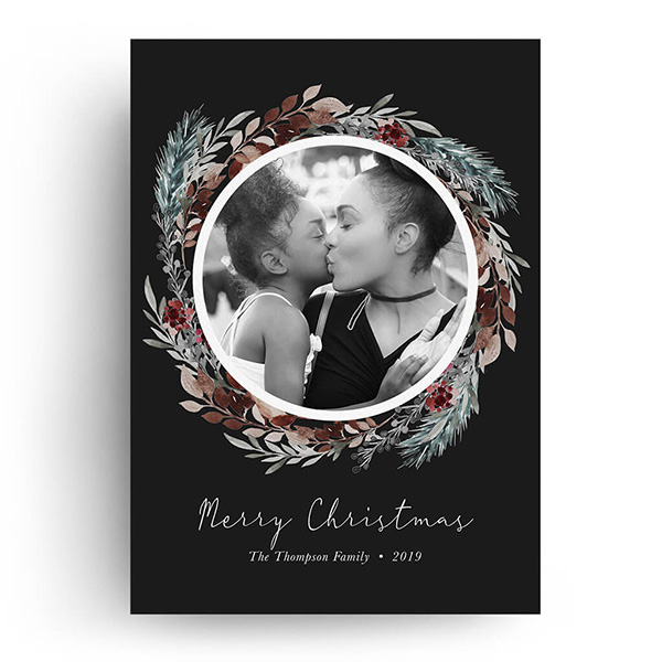 Elegant Wreath Christmas Card
