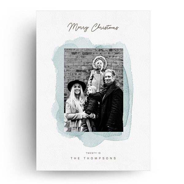 Powder Blue Christmas Card