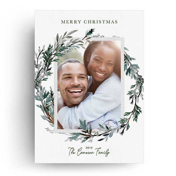 Wrapped Wreath Christmas Card