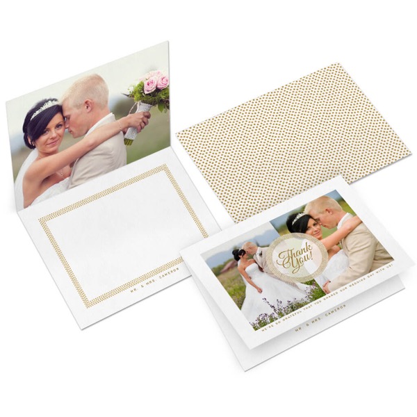 Gold Dust Folding Thank You Card